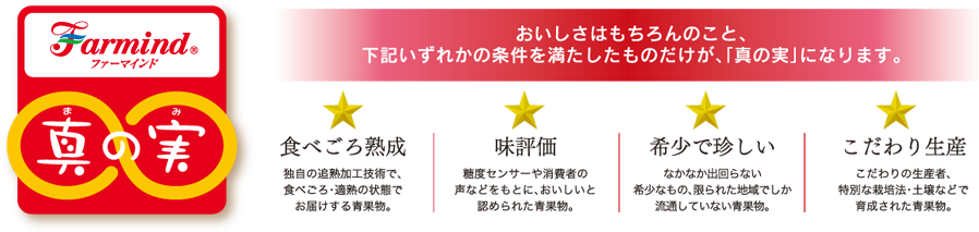 オリジナル青果ブランド「真の実（まのみ）」