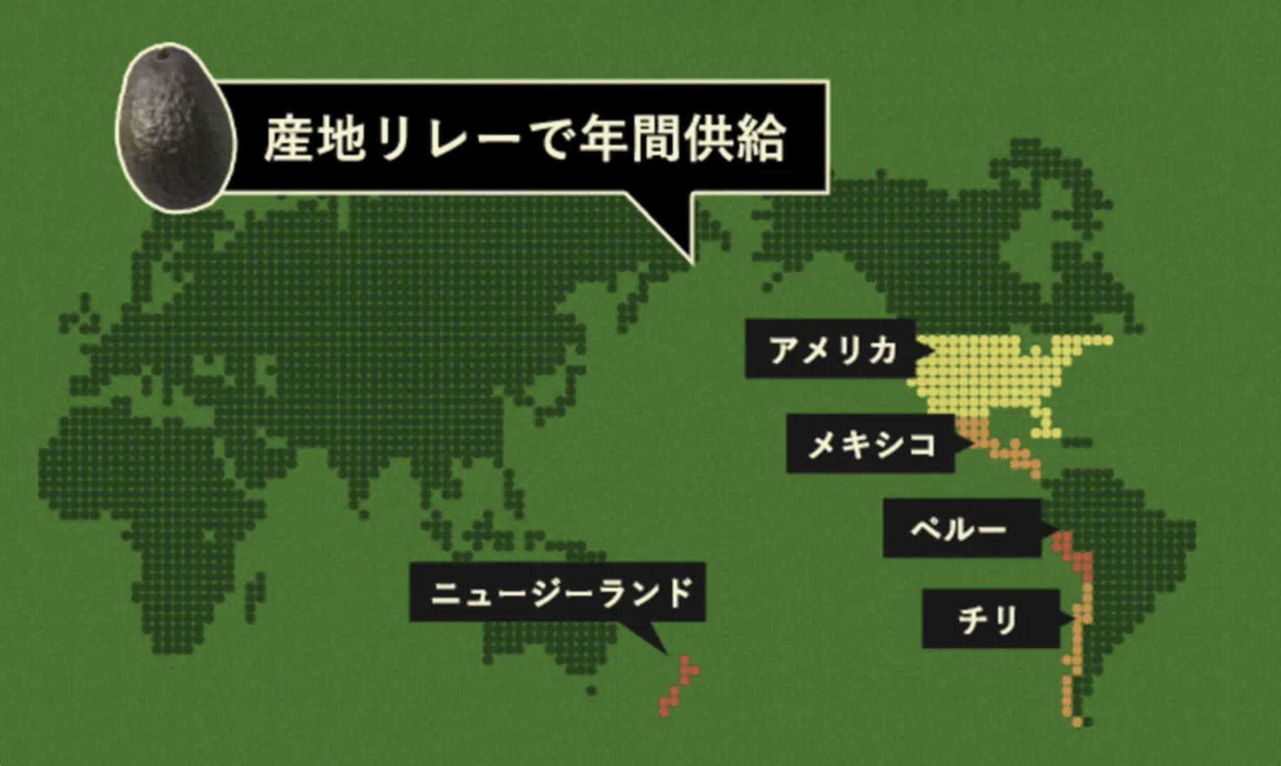 旬のアボカド産地リレー